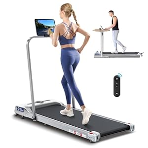 BLACK LORD Loopband onder het bureau, 2-in-1 draagbare opvouwbare loopband, 2,2 pk gemotoriseerde elektrische loopband, kleine zilveren mini-loopmachine (met handgreep)