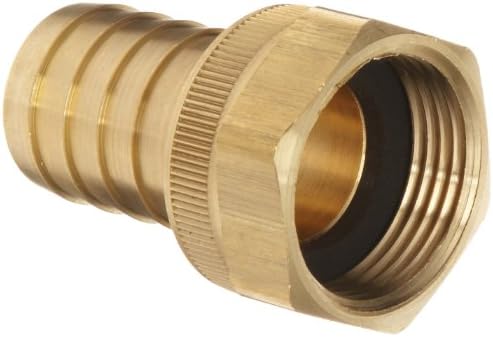 Dixon BS848 Brass Hose Fitting, Machined Coupler with Swivel Nut, 1" NPSH Female x 1" Hose ID Barbed