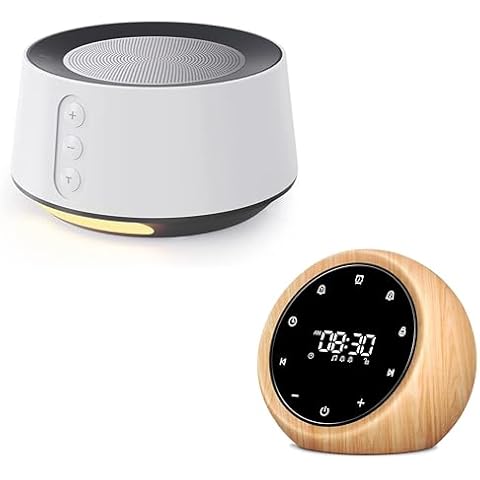 BGOVERSS White Noise Sound Machine with 14 Soothing Sounds and White Noise Machine with 2 Alarm Clock Cover