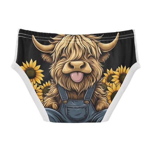 ODAWA Cow Sunflowers Cute Soft Toddler Cotton Underwear Tagless Boys 2T Underwear2