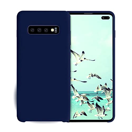 Image of LIRAMARK Liquid Silicone Soft Back Cover Case for Samsung Galaxy S10 Plus / S10+ (Blue)