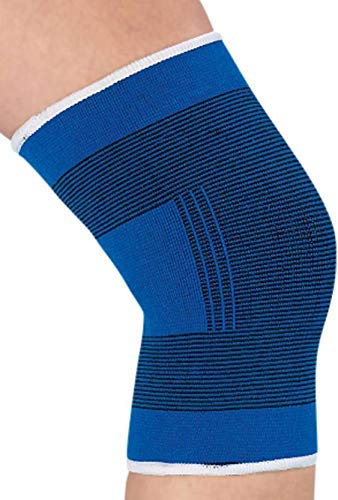 Snowpearl 1Pair Elasticated Knee Blue Knee Pads Knee Support Brace Leg Arthritis Injury Gym Elasticated Bandage Support 1