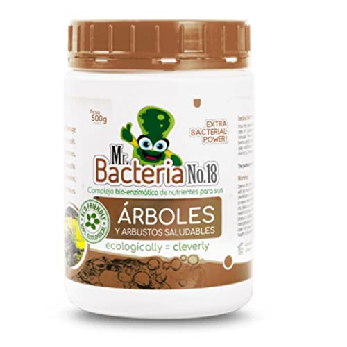 Mr. Bacteria No. 18 Complejo bioenzimático de nutrientes para sus ÁRBOLES, Fertilizante para coníferas, otros arbustos y plantas de hoja perenne 500g