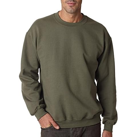 Fashion Gildan 18000 Adult Sweatshirt Military Green Large Cover