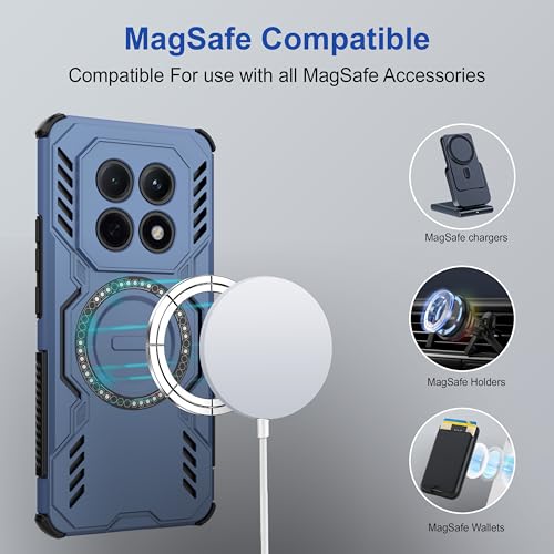 Image of Zapcase Back Case Cover for Redmi Note 15 5G | Magnetic Case with Built-in Metal Ring | Supports MagSafe Charger, Wallet & Car Mount | Shockproof Hybrid PC + TPU | Blue