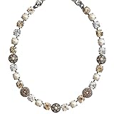 Mariana Silvertone Flower Shapes Crystal Necklace, 16" + 2" Champagne Moonlight 3044/1 3911