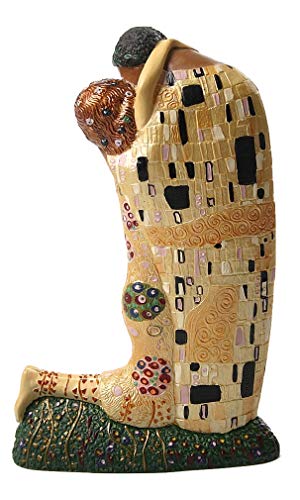 Estatua en resina pintada a mano El Beso de Klimt miniatura 2