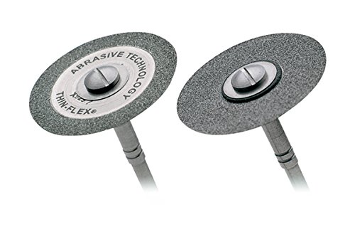 Premier 2012657 Model 929-7 Thin-Flex Flexible Diamond Disc with True Edge Cutting, Double-Sided, 0.28mm, 50µ, 22.2mm OD, 1.6mm Center Hole Diam