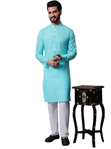 Image of Jompers Men's Regular Fit Cotton Embroidered Kurta Set