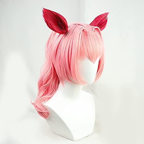 Cosplay Wig (Haru Urara) With tiger clip 45cm pink