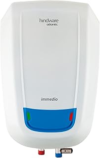 Hindware Smart Appliances Immedio Blue 5L Instant Water Geyser | Stainless Steel Tank | I-Thermostat Feature & Pressure Release Valve (White & Blue)