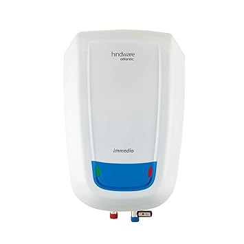 Hindware Atlantic Immedio 5L Water Heater, Wall Mounting, White & Blue