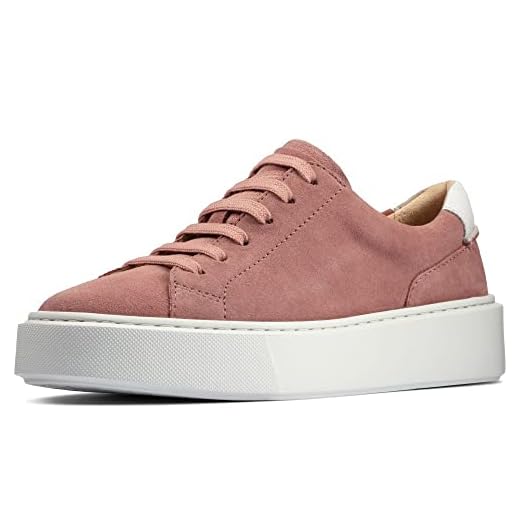 Clarks Dam Hero Lite spets sneakers, ros mocka, 6 UK