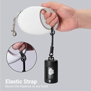 Retractable Dog Waste Bag Dispenser + Bag Holder Kit Dog Poop Bag Dispenser Retractable Waste Bag Dispenser Lightweight Poop Bag Holder Stretchy Strap Fits Any Dog Leash black  Cucciolini Doodles Retractable dog waste bag dispenser + bag holder kit dog poop bag dispenser retractable waste bag dispenser lightweight poop bag holder stretchy strap fits any dog leash black   cucciolini doodles