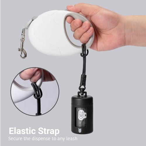 Retractable Dog Waste Bag Dispenser + Bag Holder Kit Dog Poop Bag Dispenser Retractable Waste Bag Dispenser Lightweight Poop Bag Holder Stretchy Strap Fits Any Dog Leash black  Cucciolini Doodles Retractable dog waste bag dispenser + bag holder kit dog poop bag dispenser retractable waste bag dispenser lightweight poop bag holder stretchy strap fits any dog leash black   cucciolini doodles
