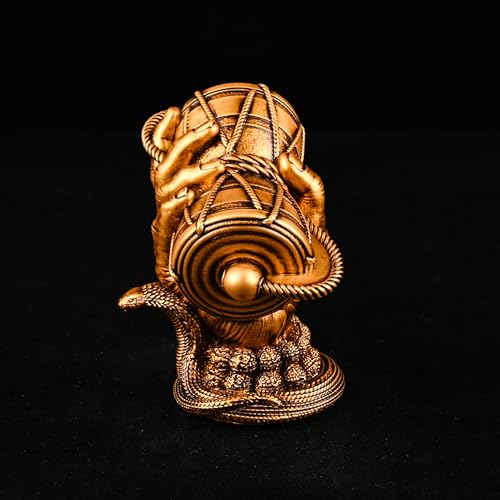 Image of Artarium Traditional Resin Shiva Damru Idol Antique Shivji Sheshnag Bholenath Blessings Murti for Car Dashboard Home Decor Pooja Room Gift Item (Shiva Damru Antique 3 Inch)