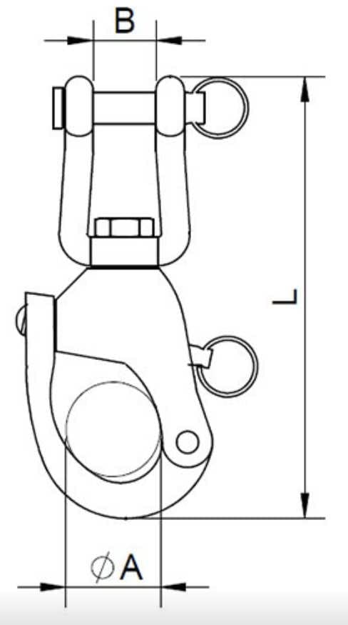 MarineNow Stainless Steel 316 Jaw Swivel Bail Snap Shackle Choose Size and Quantity (2-3/4