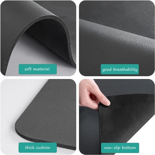 Image of 4 MM Large Dish Drying Mat for Kitchen Counter - 40x60 cm Extra Absorbent Microfiber Mat, Quick-Dry Dish Drainer Pad for Glassware, Utensils & Cookware, Non-Slip Water-Resistant 50x40cm