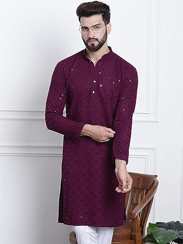 Sojanya (Since 1958 Men'S Pure Cotton Sequence Only Long Kurta2