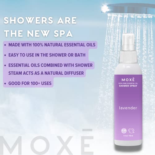 Spray para chuveiro MOXŒ Lavanda a vapor, óleo essencial 100% natural, névoa, relaxamento diário e n