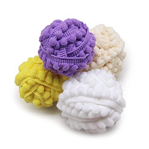 Semini 40 Yards Mix Color Mini Pom Pom Trim Ball Fringe Ribbon Tassel Diy Sewing Accessory Lace For Home Party Decoration #TOP4