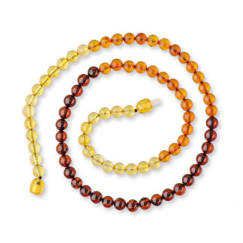 Collar de ámbar báltico para adultos con cuentas de ámbar certificadas, color arco iris - exclusivo cuentas redondas Cover