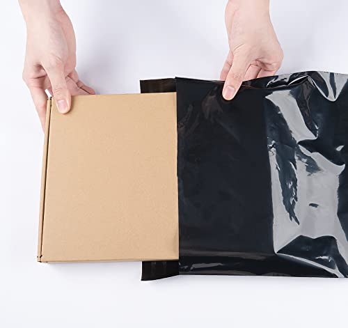Anstore 60 Versandbeutel Plastik Versandtaschen 300x400mm, Wasserdichte Plastikversandbeutel, Selbstklebend und Blickdicht, Versandbeutel Plastik für Kleidung und Textilien, Schwarz