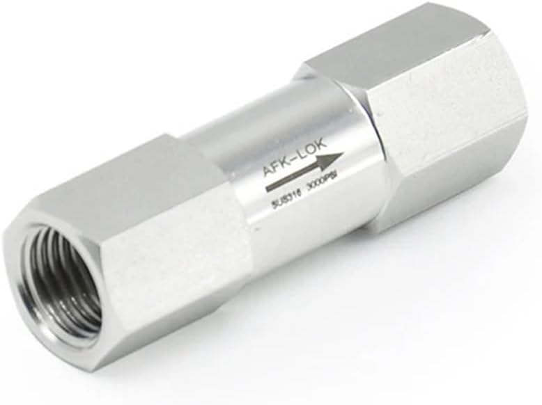 3000PSI Non Return Check Valve Stainless Steel 316 NPT Female 1/8" 1/4" 1/2" 3/4" for Gas and Liquid(3/4")