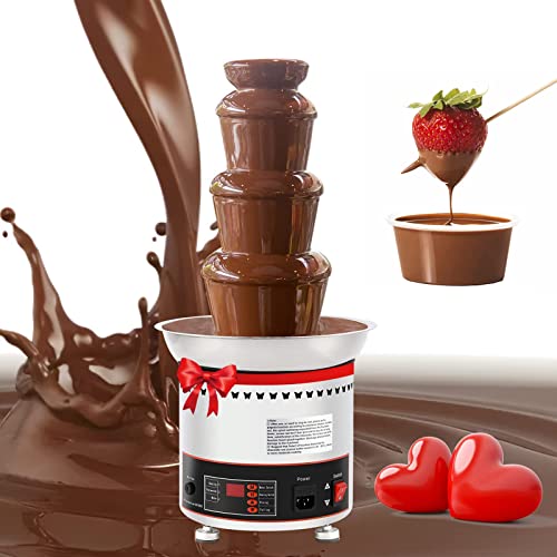 4 Tier Electric Chocolate Fountain Machine, Fondue Large Set, 3 Kg Capacity, Adjustable Settings, Keep Warm Function, Perfect for Chocolate Melting, Great for Party & Family Gathering