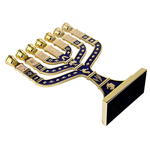 Miniatura 8 de Brtagg Menorah 7 Brazos, Candelero Judío, 12 Tribus De Israel, Altura 27 Cm