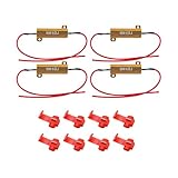 HZEL 4PCS 50W 6ohm Car Load Resistors, Vehicle Resistor Flasher Adaptor for Fix LED Fast Hyper Flash Turn Signal Blinker Error Code, Automotive Replacement Accessories, Universal Fit (Gold)