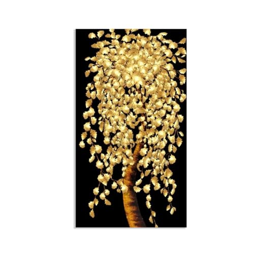 Toile d'art mural peinture abstraite dorée pour grand salon contemporain 145x80cm