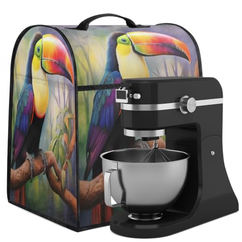 Coffee Maker Cover Retro Toucan Kitchen Appliance Covers Small Appliance Covers Blender Cover Juicer Cover Dust Covers for Kitchen Appliances with Top Handle and Pockets,Washable,C495