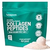 Hydrolyzed Collagen Powder Supplement by PhiNaturals - 454 grams of Collagen Peptides 45 day Supply - Easy-Mix in Liquid - For Women and Men