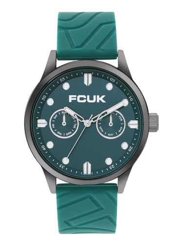 Image of FCUK TRACKOR FW25 Men's Analog Watch with Matt Green Dial - FC182GR
