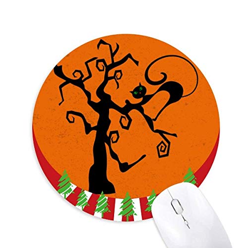 Preisvergleich Produktbild Halloween mit Katzenbaum Halloween Halloween Orange Round Rubber Maus Pad Weihnachtsdekoration