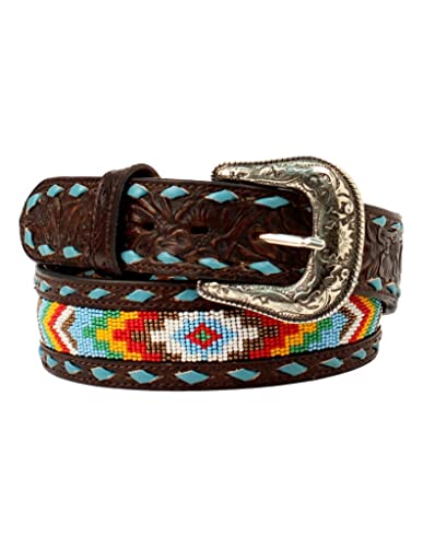 Nocona Western Belt Womens Beaded Buck Laced Floral Tab N320003902
