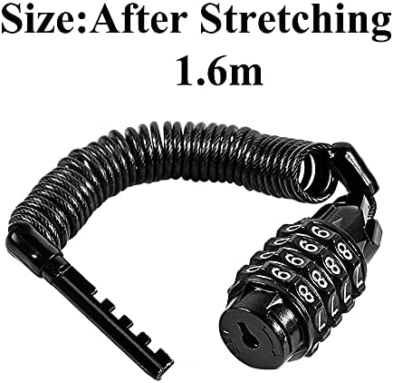 4-Digit Resettable Security Bicycle Lock Kryptonite Bike Lock Cable Bicycle Accessories for E-Bike Mountain Bike Outdoor Ski Gate Accessories