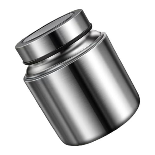 Shurhome Contenedor de almacenamiento portátil de acero inoxidable 304 con tapa a prueba de polvo para camping, fácil de transportar