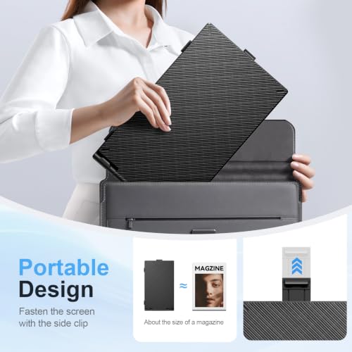 14" Laptop Screen Extender - Ultra Thin 1.8lbs FHD 1080P Laptops Dual Monitor Extender Attachment for Laptop 13-17” (Screen Length: 11.81"-16.14") Fits Windows/Mac/Android for Work Office Travel by Larksmile - Used condition - Image 5