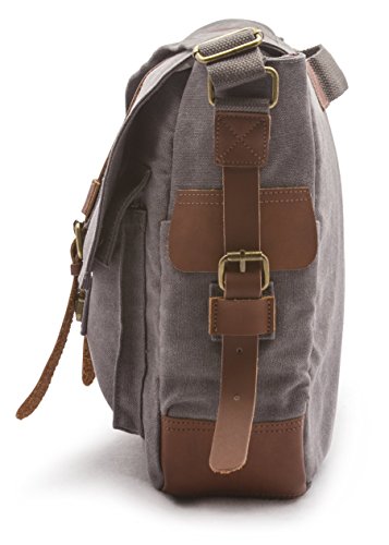 Sweetbriar Classic Laptop Messenger Bag, Gray - Canvas Pack Designed to Protect Laptops up to 15.6 Inches - Thumbnail 6