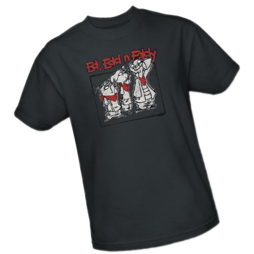 Image of Cartoon Network Stand by Me - Ed, EDD & Eddy Adult T-Shirt - gray - XL