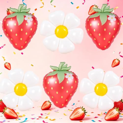 Image of Red Strawberry Balloons Strawberry Birthday Party Decorations Berry First Birthday Party Decorations Strawberry Baby Shower Berry In Love Bridal Shower Decorations Globos De Fresa
