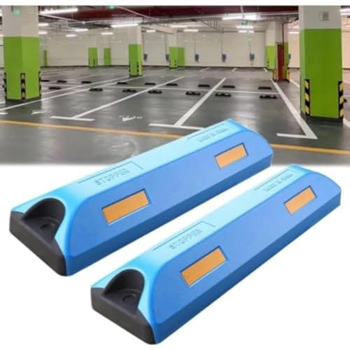 FiveLn タイヤストッパー パーキング タイヤ ブロック 駐車場用 カーストッパー 車止め 2個、耐候性 屋内と屋外用 パーキングブロック おしゃれ ガレージ 車輪止め 高輝度反射 ガレージカーストップインジケーター、パーキングターゲット 耐日光 高耐
