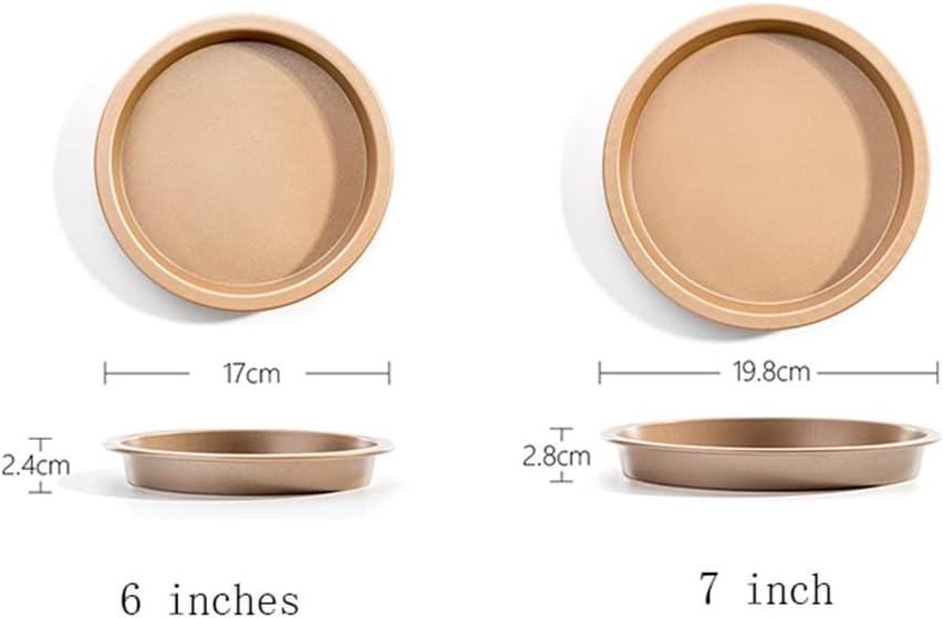 Pizza Plate Pan 6/7 Inch Round Shallow Dish Pizza Pan Non-Stick Pizza Pies DIY Baking Tray (Size : 6 inches) (7 inches)