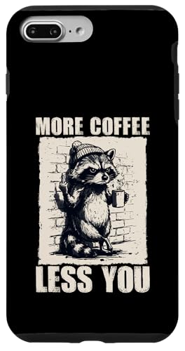 Grumpy Raccoon "More Coffee Less You" �ʔ����R�[�q�[�~�[�� �X�}�z�P�[�X iPhone 7 Plus/8 Plus �p