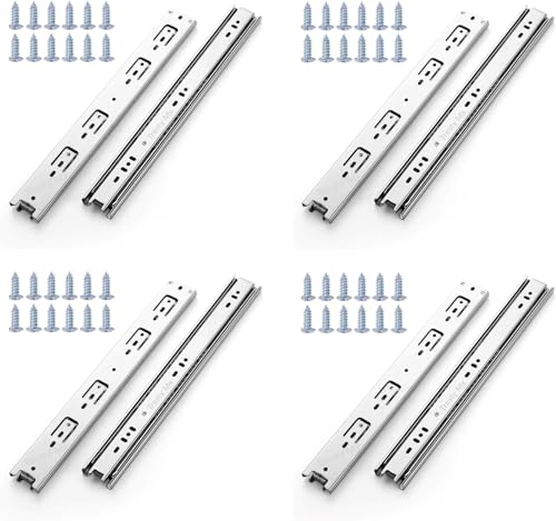 4 juegos de Correderas para cajones 3.5cm x 45cm extensión telescópica Handy Home Incluye Tornillos