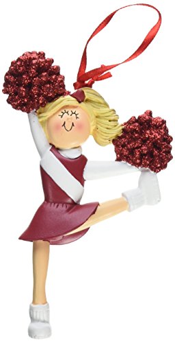 Ornament Central OC-006-R-BL Red Uniform Cheerleader Figurine