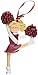 Ornament Central OC-006-R-BL Red Uniform Cheerleader Figurine