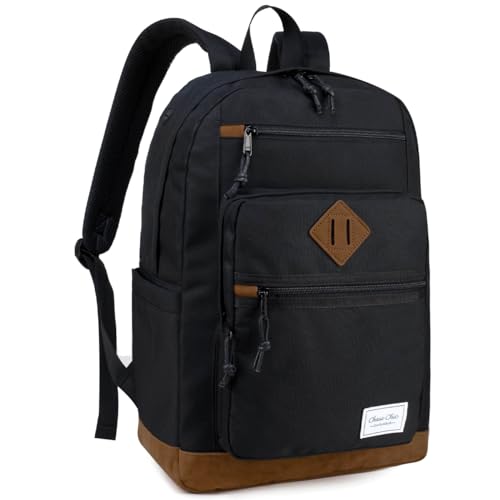Chase Chic Sac À Dos Homme Femme - Sac D'école Antivol Sac De Ville D'affaires Loisirs Résistant à L'eau Pour College Travail École Voyage Adolescent étudiants 18,8L Noir